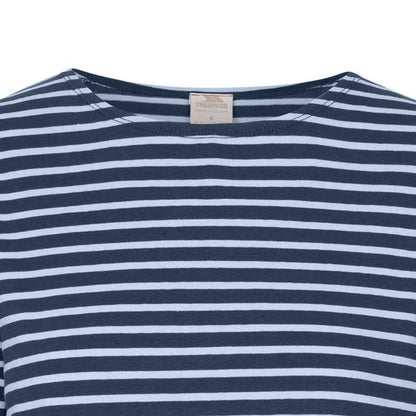Navy - Side - Trespass Womens-Ladies Karen Yarn Dyed Stripe Shirt