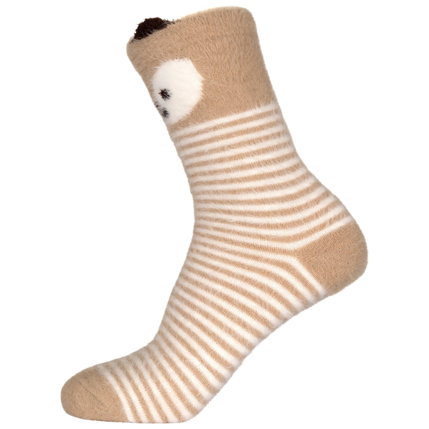 Beige - Side - Trespass Childrens-Kids Cosy Animal Face Socks
