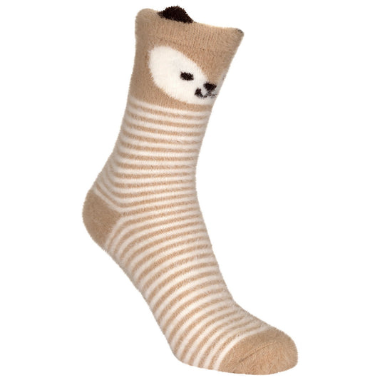 Beige - Front - Trespass Childrens-Kids Cosy Animal Face Socks