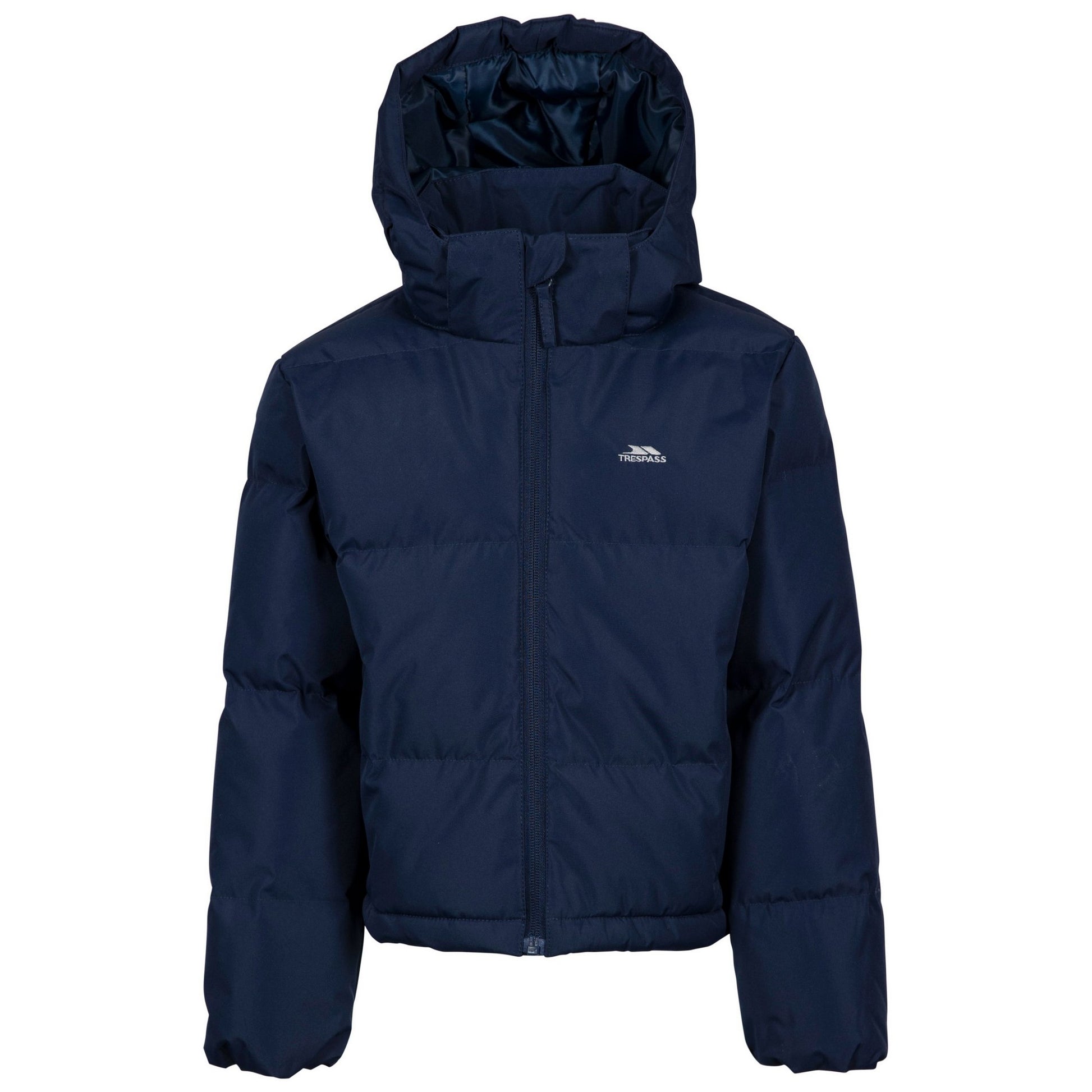 Navy - Front - Trespass Girls Missie Logo Jacket