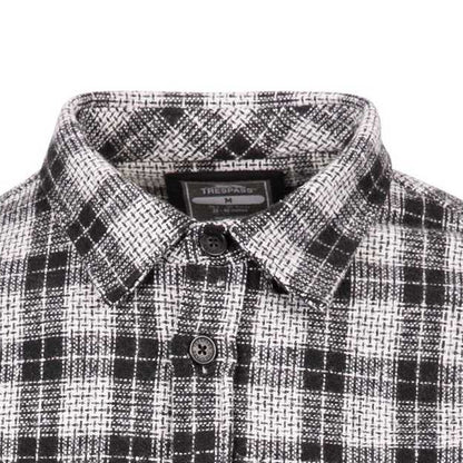Black-White - Side - Trespass Mens Portlaw Checked Shirt