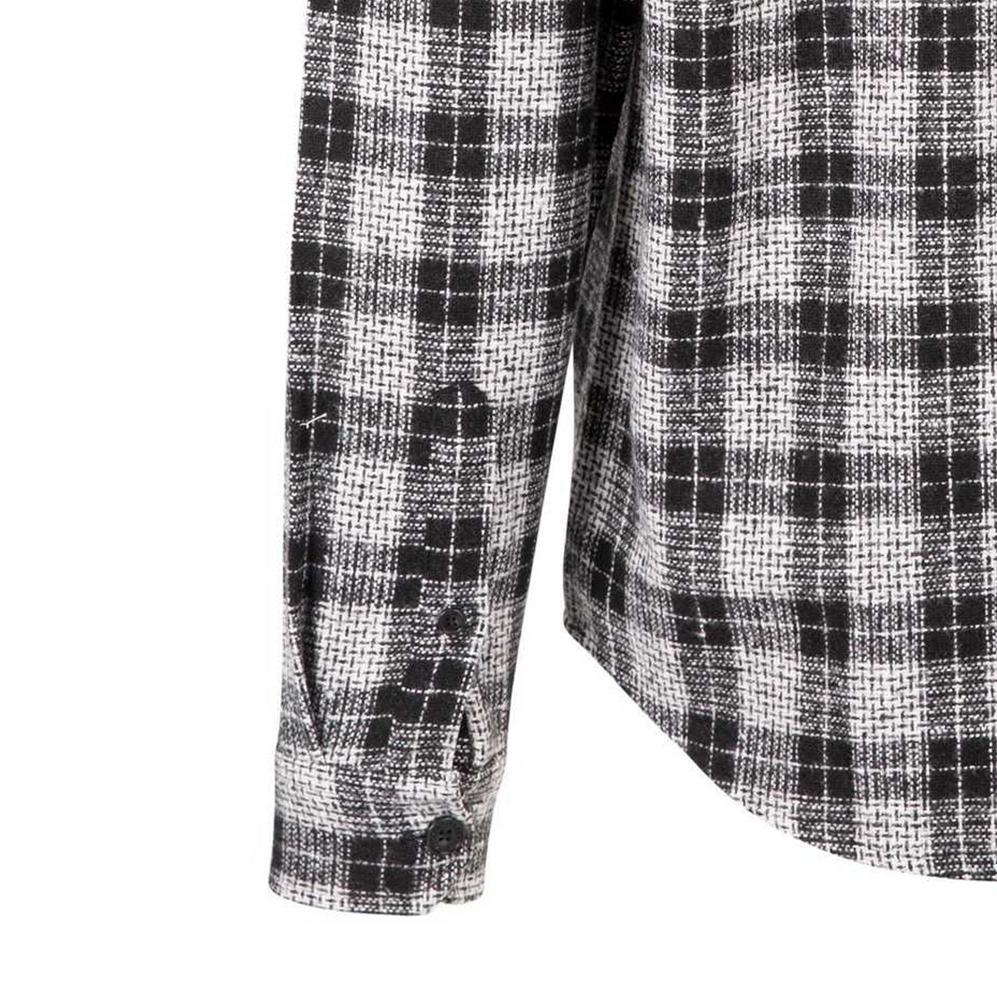 Black-White - Pack Shot - Trespass Mens Portlaw Checked Shirt