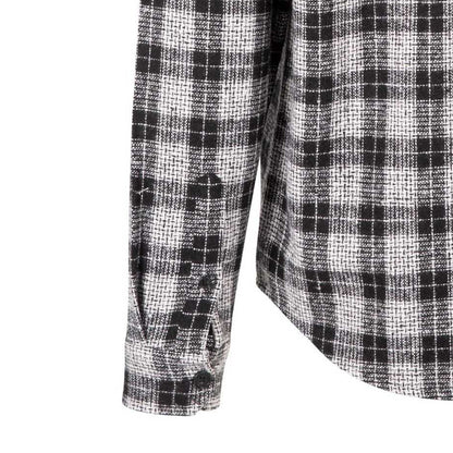Black-White - Pack Shot - Trespass Mens Portlaw Checked Shirt