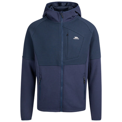 Navy - Front - Trespass Mens Bani Active Full Zip Hoodie