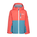 Peach Blush-Storm Blue - Front - Trespass Childrens-Kids Pauline DLX Ski Jacket