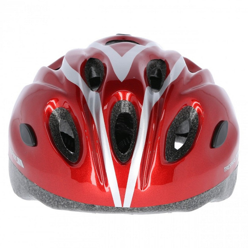 Metallic Red - Back - Trespass Childrens-Kids Tanky Cycling Safety Helmet