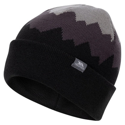 Storm Grey-Dark Grey-Black - Front - Trespass Mens Cobbler Beanie