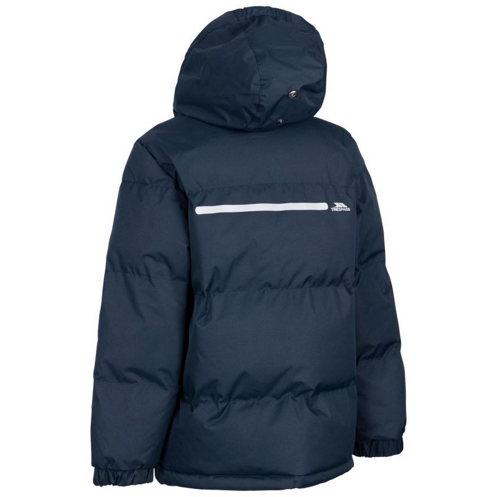 Navy-Orange - Back - Trespass Boys Wilbur Padded Jacket
