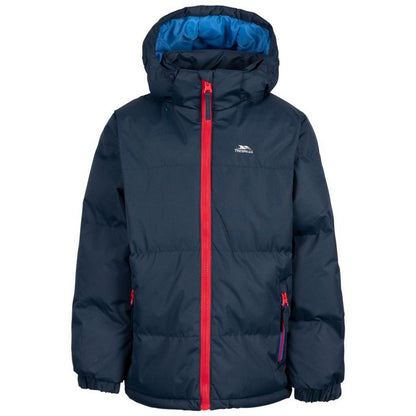 Navy-Orange - Front - Trespass Boys Wilbur Padded Jacket