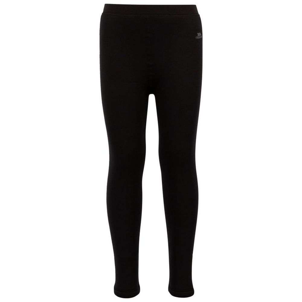 Black - Front - Trespass Childrens-Kids Fuzzy Sherpa Lined Leggings