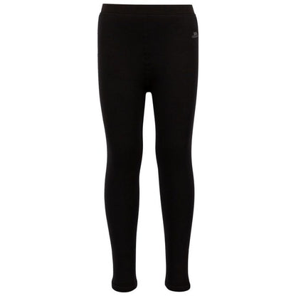Black - Front - Trespass Childrens-Kids Fuzzy Sherpa Lined Leggings