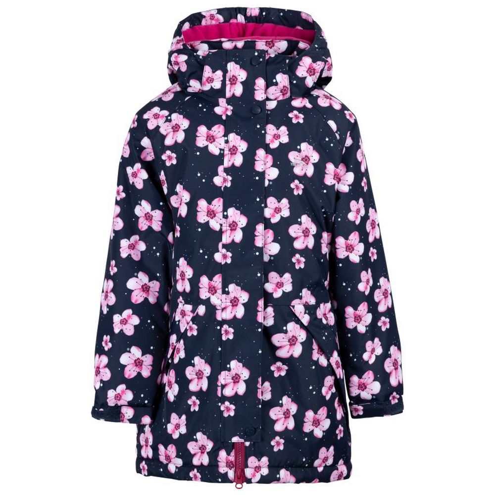 Navy - Front - Trespass Girls Arlene Padded Jacket