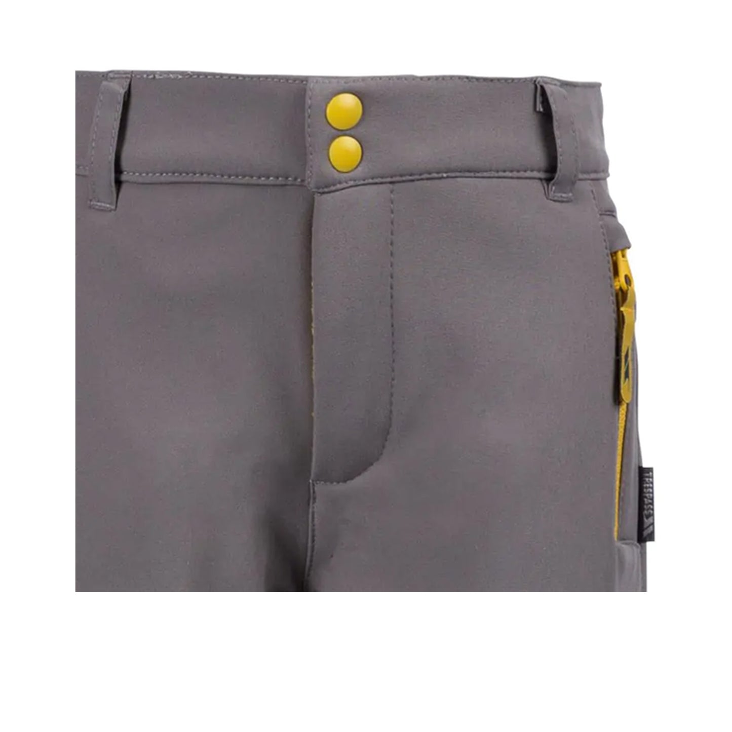 Storm Grey-Yellow Sulphur - Lifestyle - Trespass Childrens-Kids Hurry Hiking Trousers