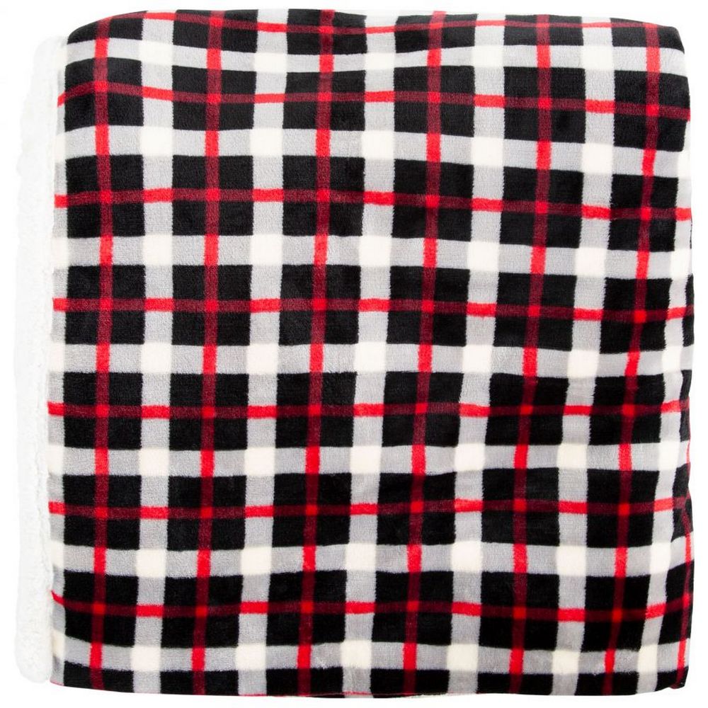 Red-Black-White - Side - Trespass Vallon Sherpa Blanket