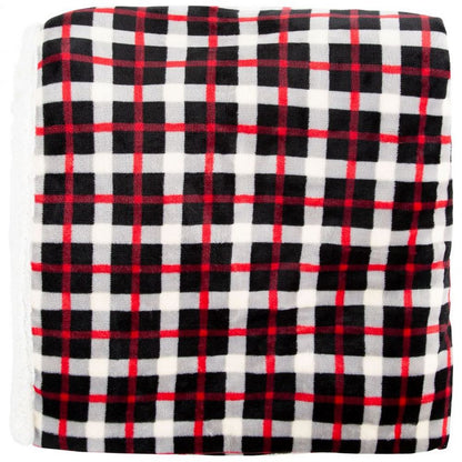 Red-Black-White - Side - Trespass Vallon Sherpa Blanket