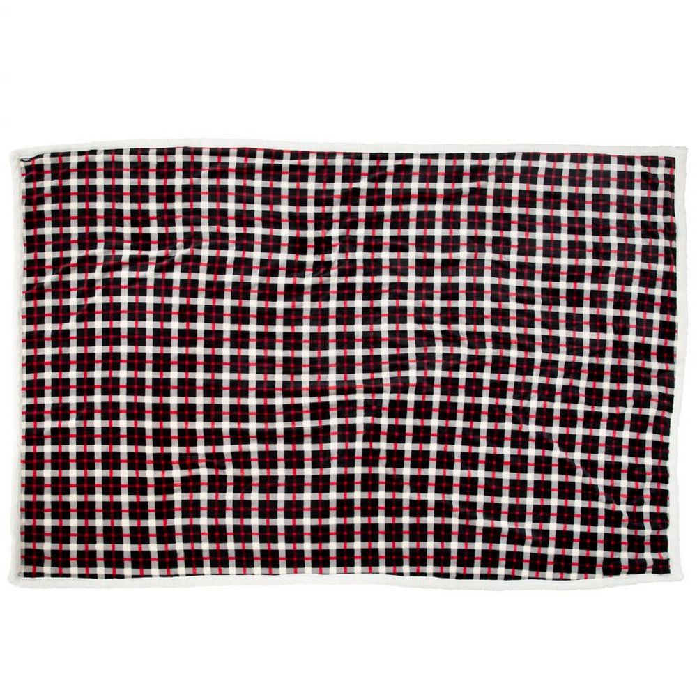 Red-Black-White - Front - Trespass Vallon Sherpa Blanket