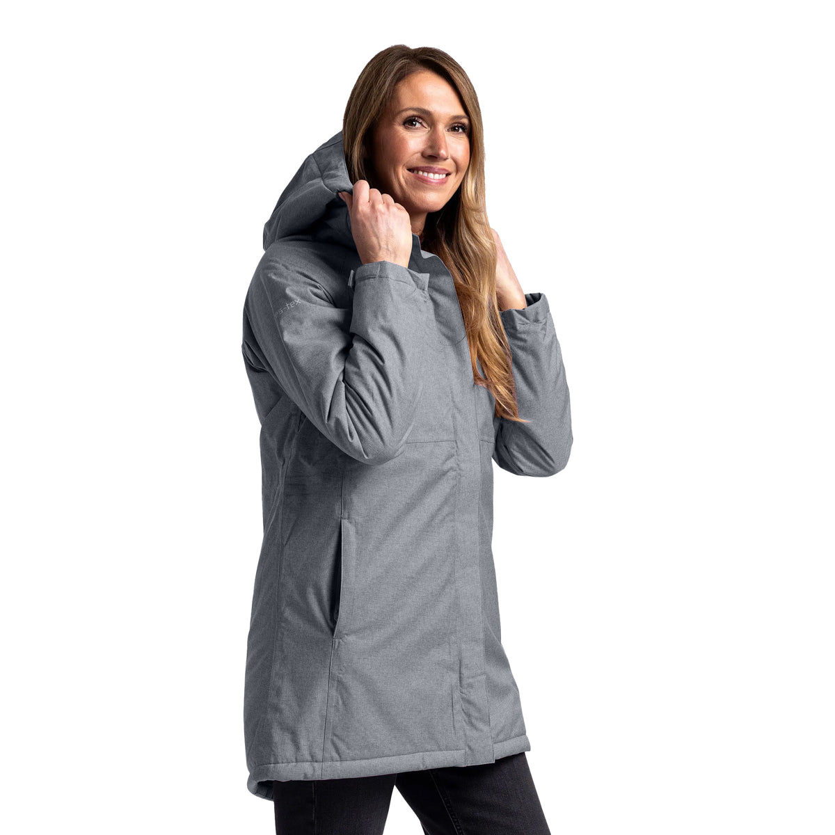 Grey - Side - Trespass Womens-Ladies Wintertime Waterproof Jacket