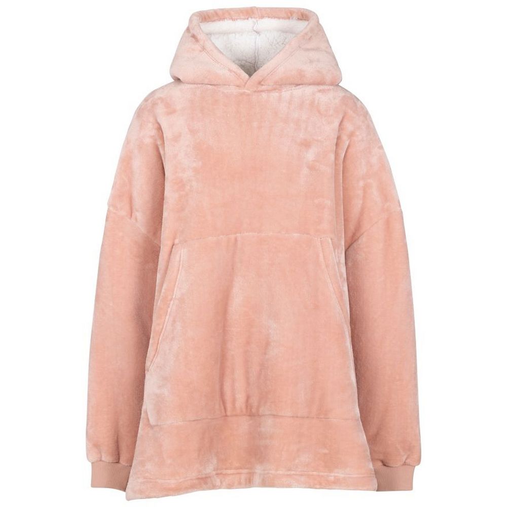 Misty Rose - Front - Trespass Unisex Adult Cosiness Oversized Hoodie Blanket