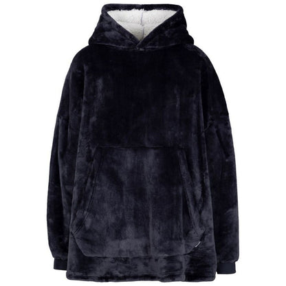 Navy - Front - Trespass Unisex Adult Cosiness Oversized Hoodie Blanket