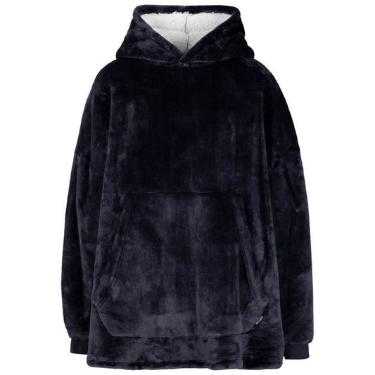 Navy - Front - Trespass Unisex Adult Cosiness Oversized Hoodie Blanket