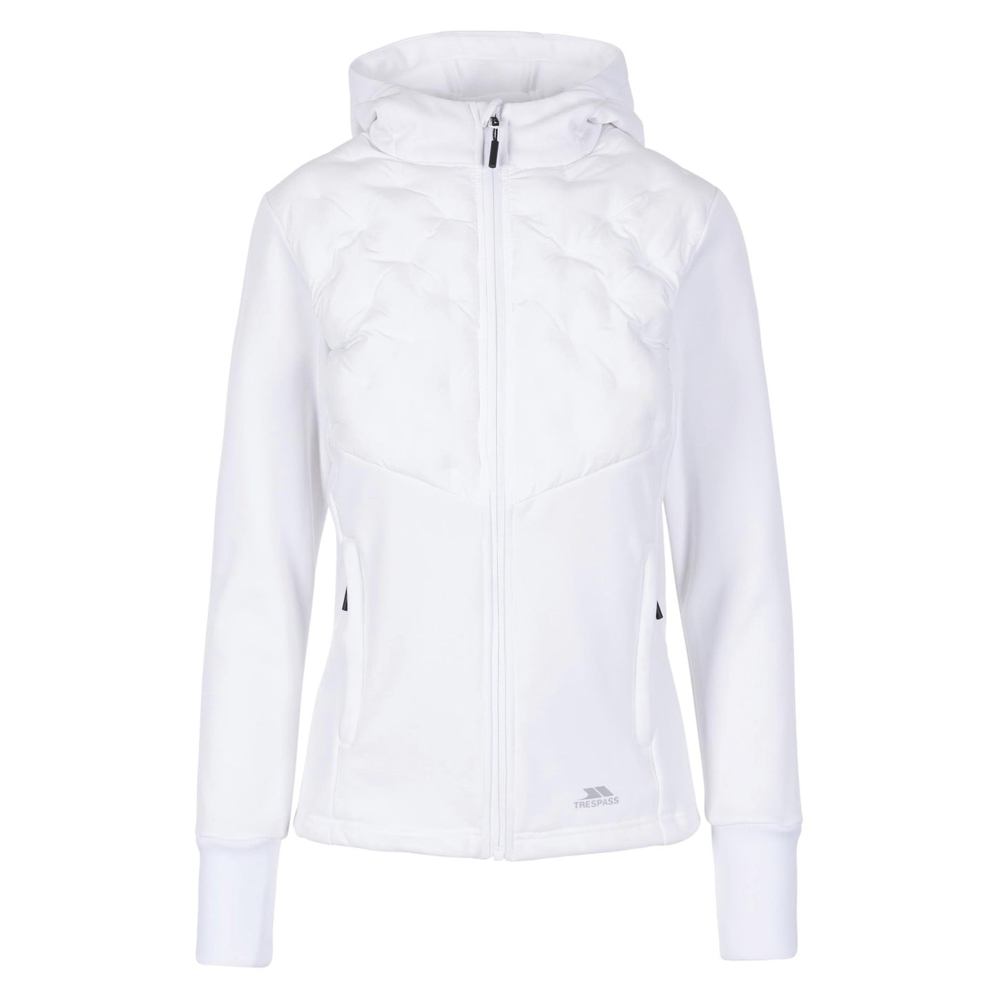 White - Front - Trespass Womens-Ladies Marney Active Hybrid Jacket