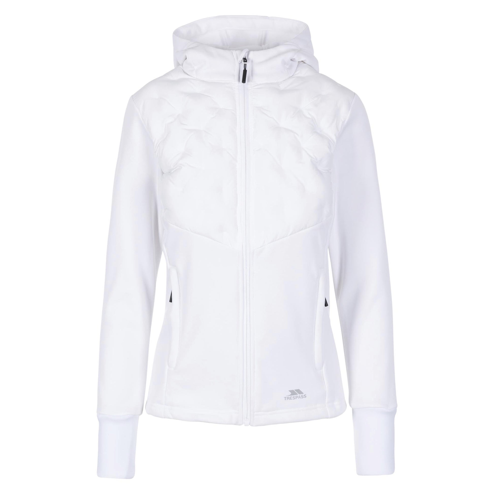 White - Front - Trespass Womens-Ladies Marney Active Hybrid Jacket