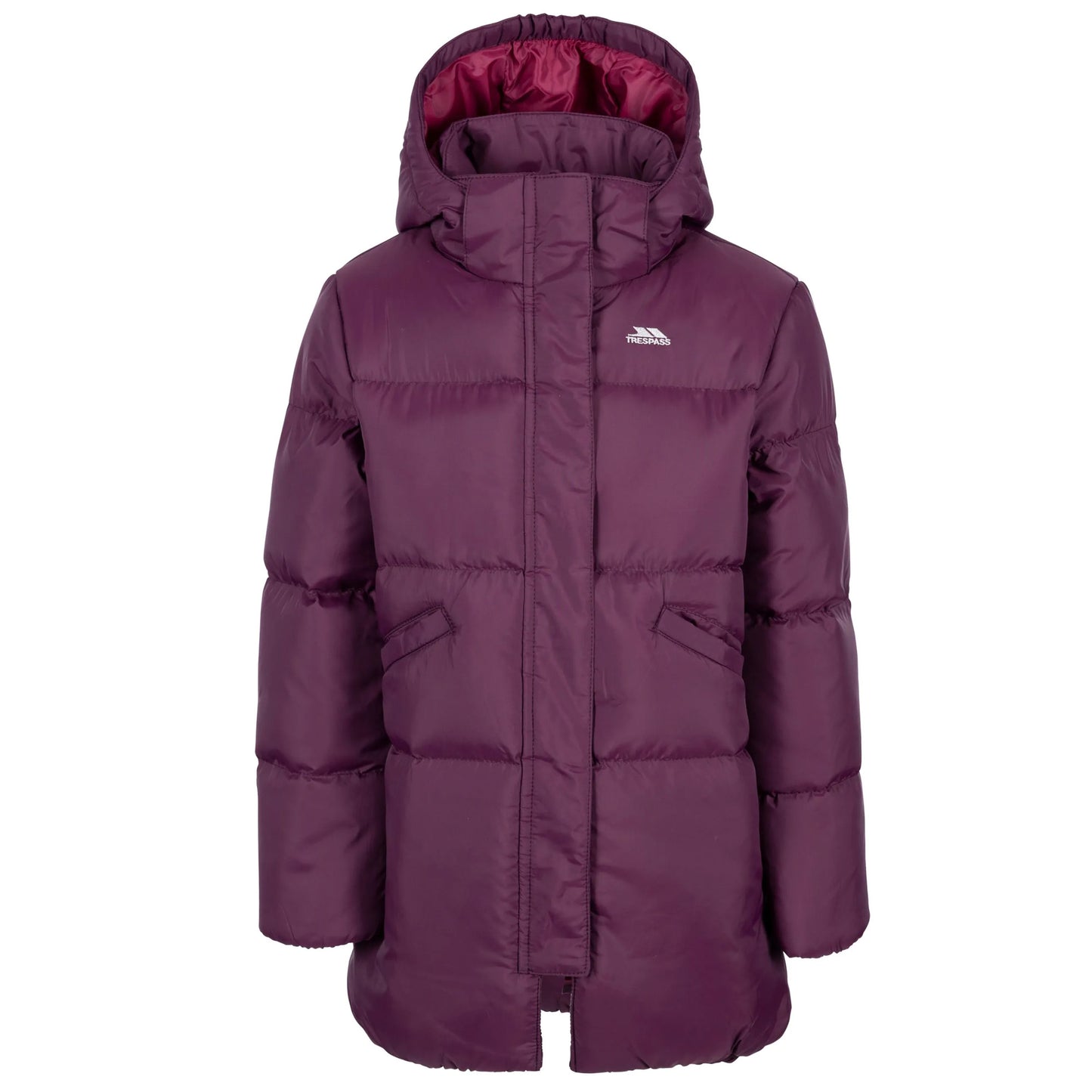 Potent Purple - Front - Trespass Girls Ailie Casual Padded Jacket