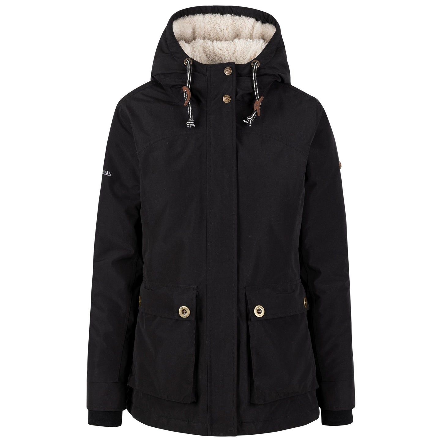 Black - Front - Trespass Womens-Ladies Token Waterproof Jacket