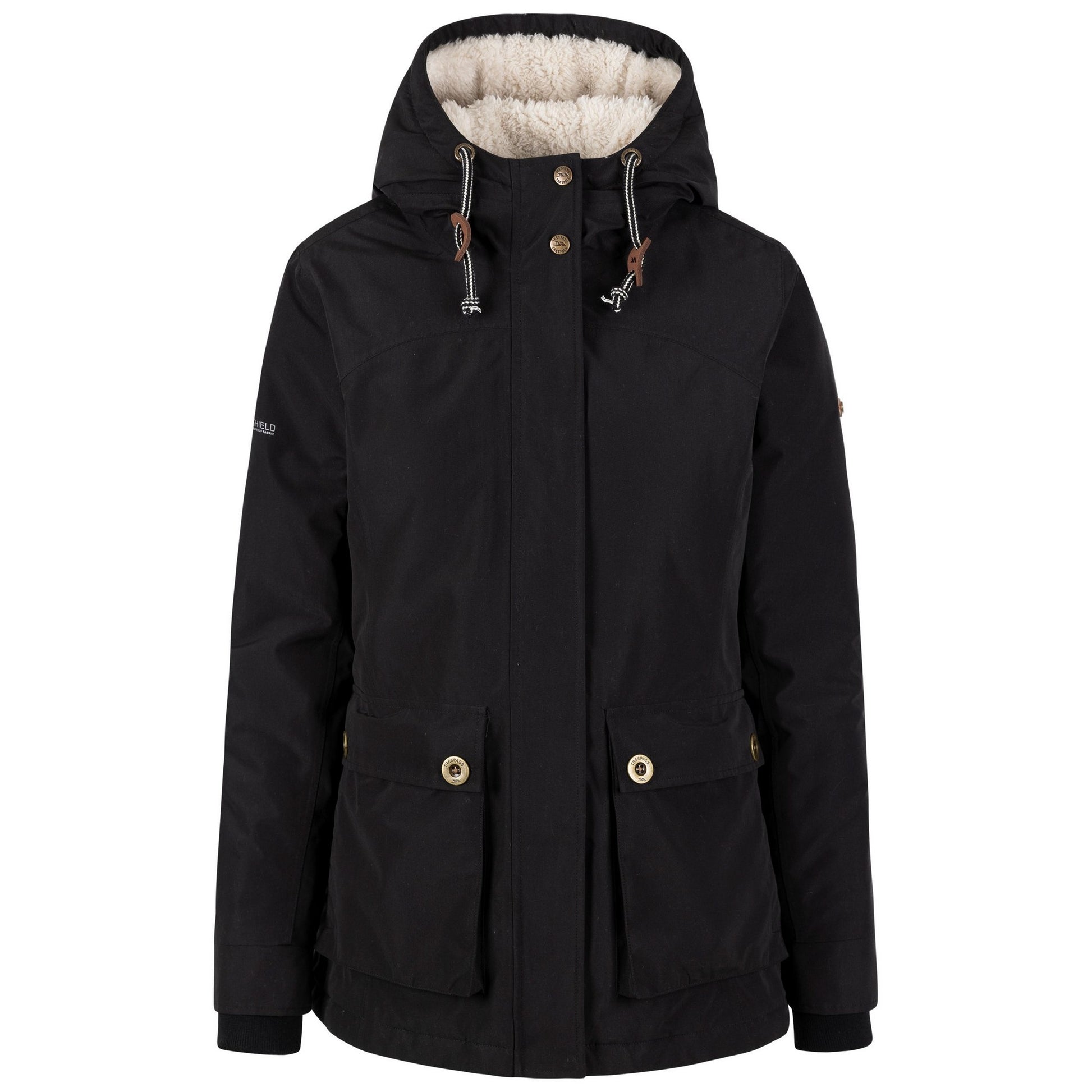 Black - Front - Trespass Womens-Ladies Token Waterproof Jacket