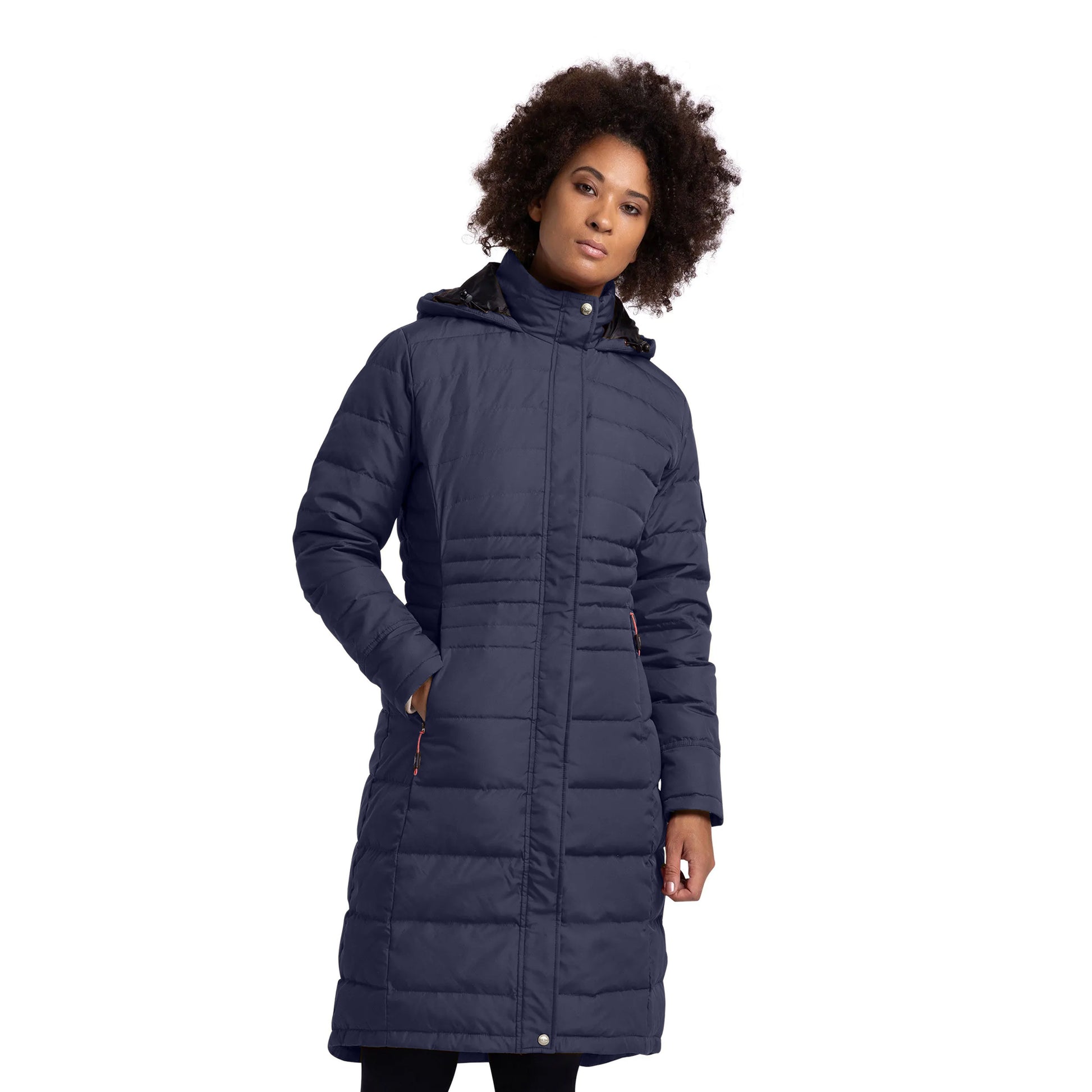 Navy - Side - Trespass Womens-Ladies Bitsy Down Jacket