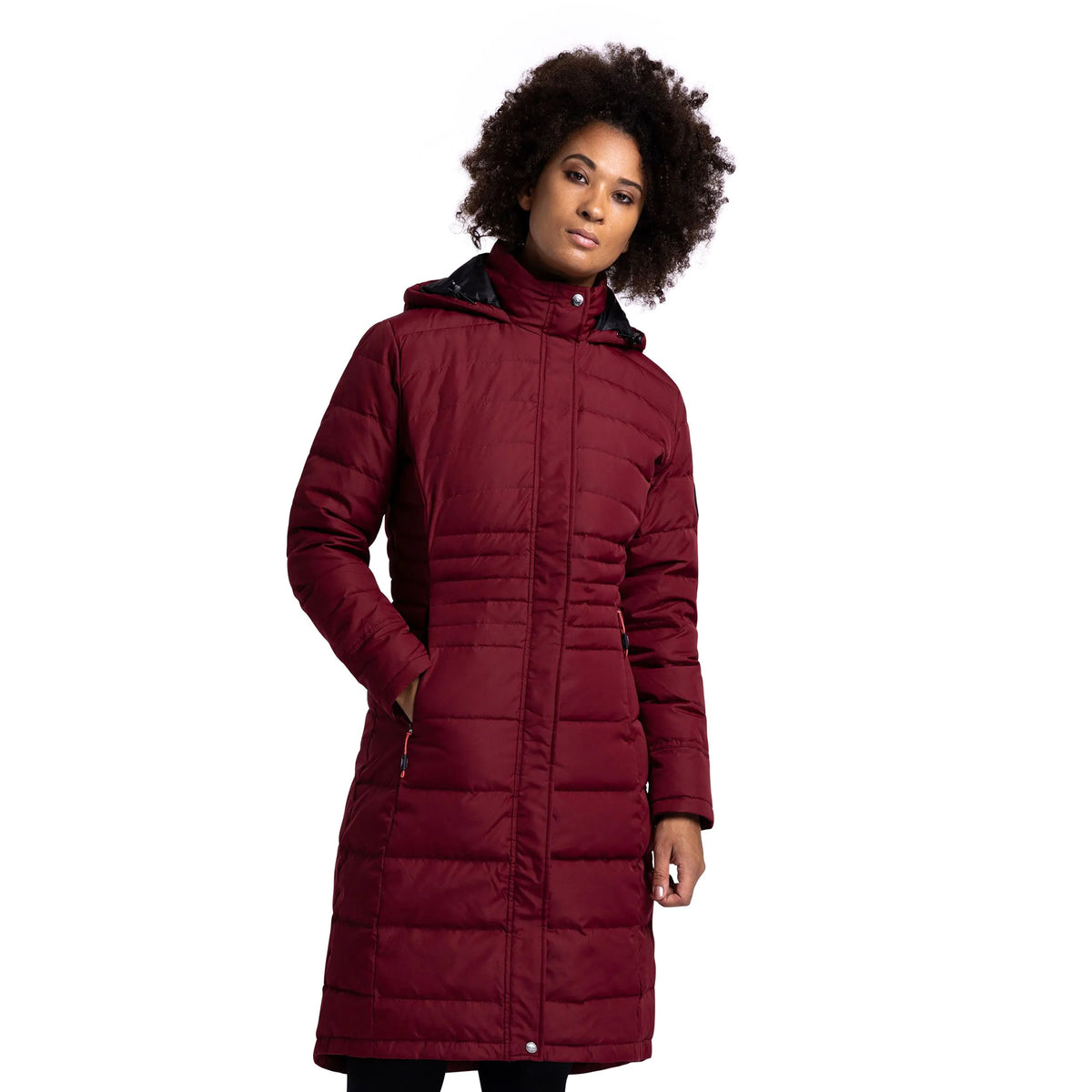 Dark Cherry - Side - Trespass Womens-Ladies Bitsy Down Jacket