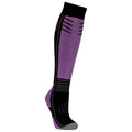Black-Purple - Front - Trespass Unisex Adult Icy Ski Socks