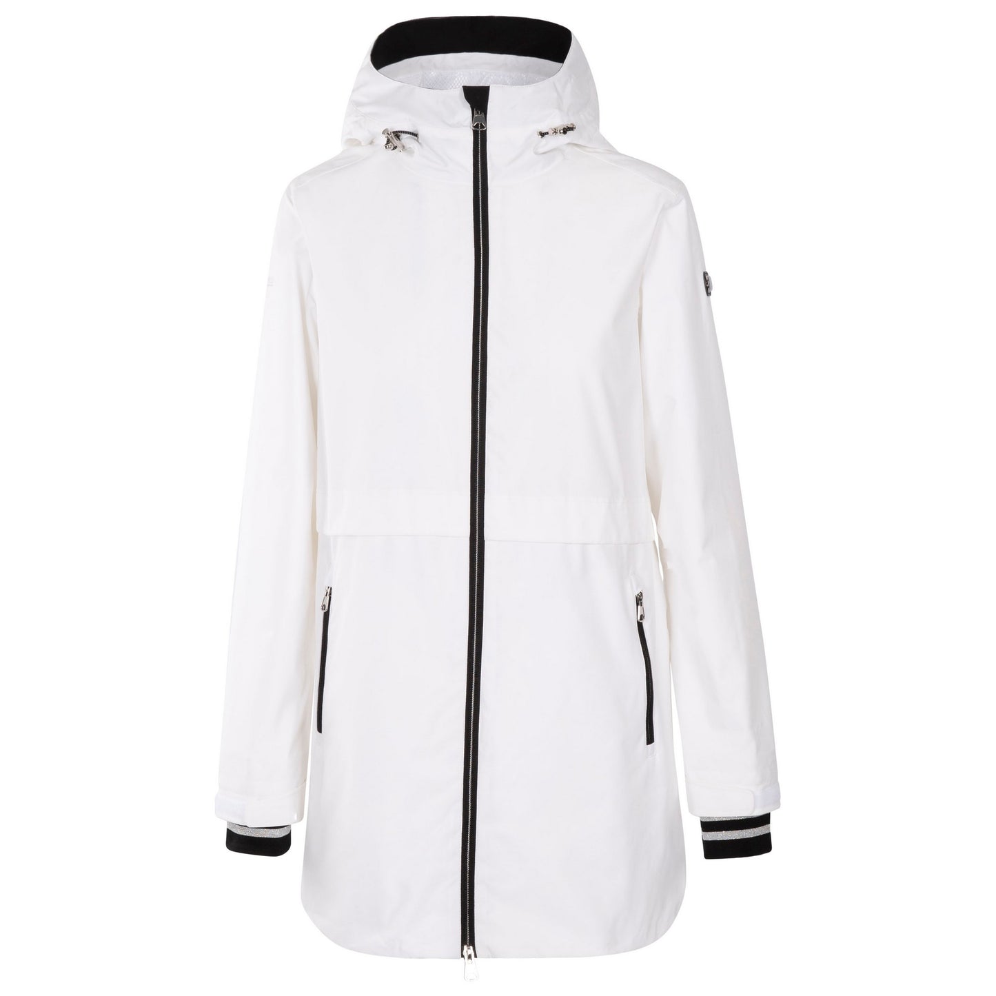 White - Front - Trespass Womens-Ladies Seabird Waterproof Jacket