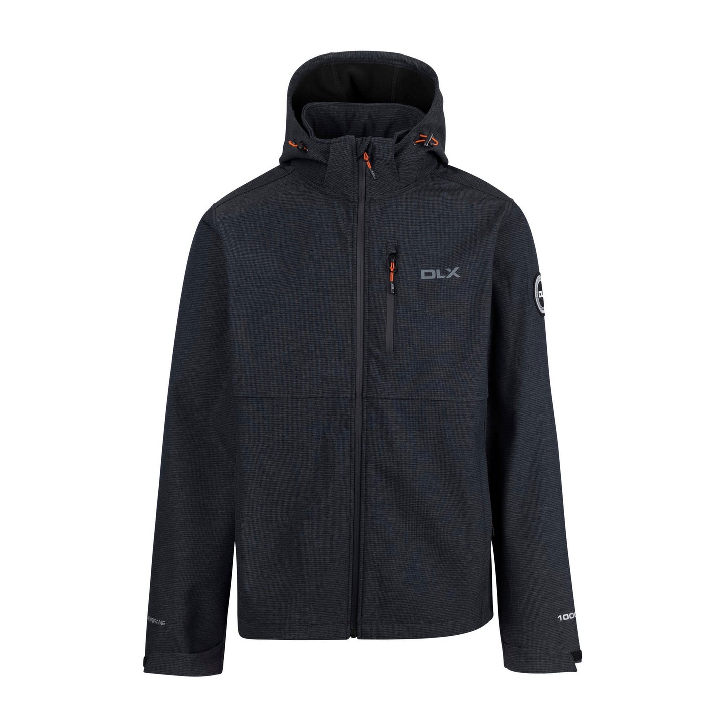 Black Marl - Front - Trespass Mens Justin DLX Marl Soft Shell Jacket