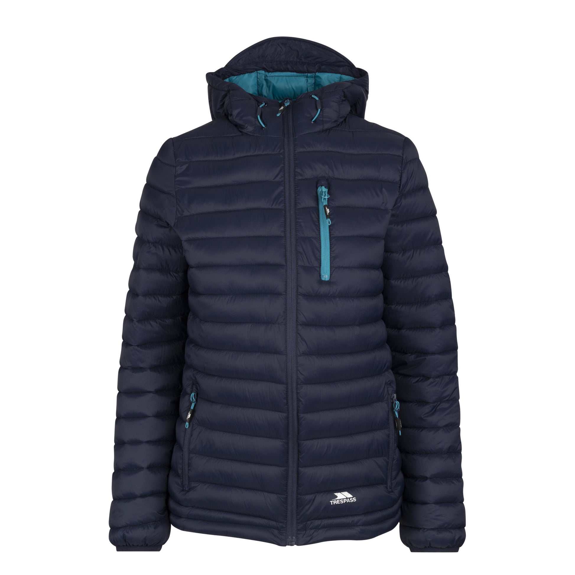 Navy - Front - Trespass Womens-Ladies Lenka Hooded Padded Jacket