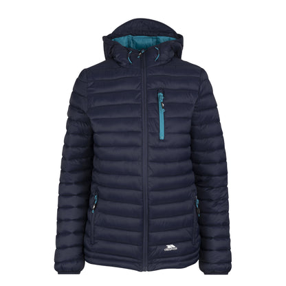 Navy - Front - Trespass Womens-Ladies Lenka Hooded Padded Jacket