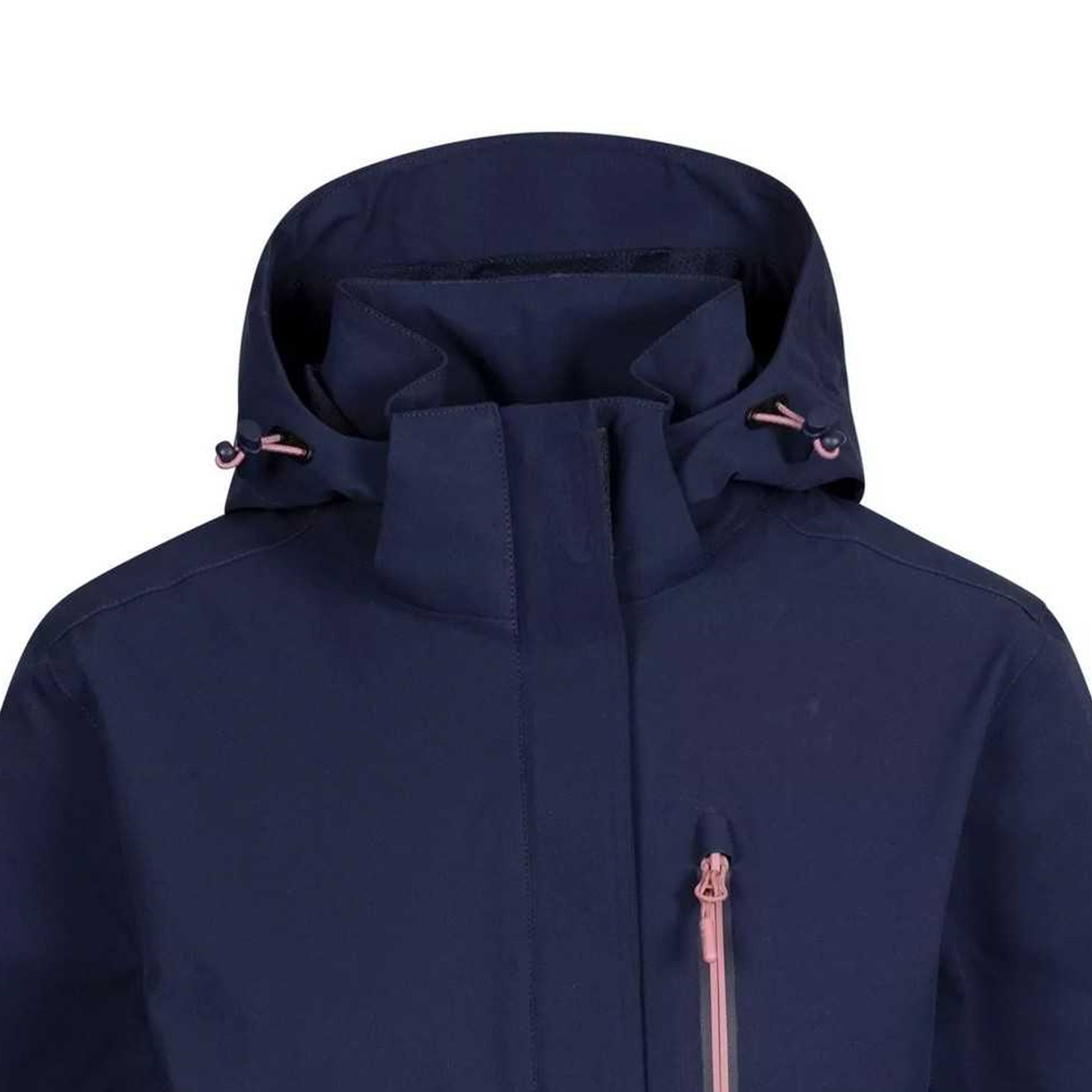 Navy - Side - Trespass Womens-Ladies Katya DLX Waterproof Jacket