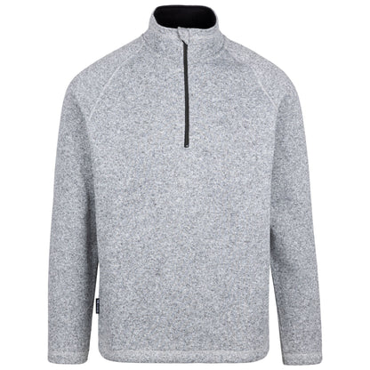 Grey - Front - Trespass Mens Corsham Marl Half Zip Fleece Top