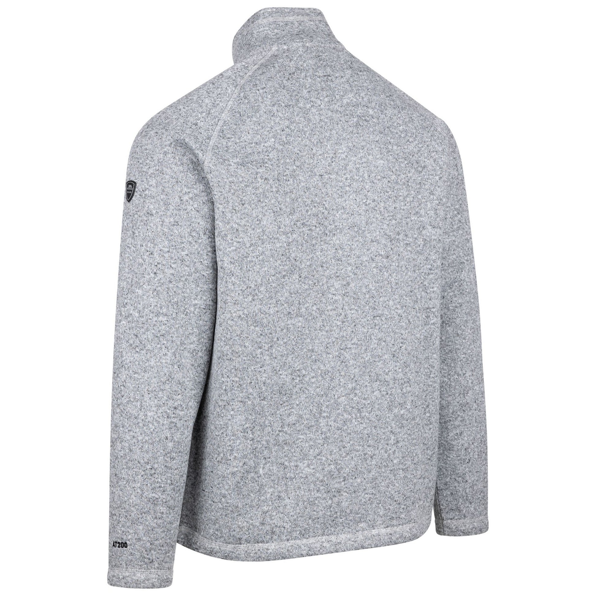 Grey - Back - Trespass Mens Corsham Marl Half Zip Fleece Top