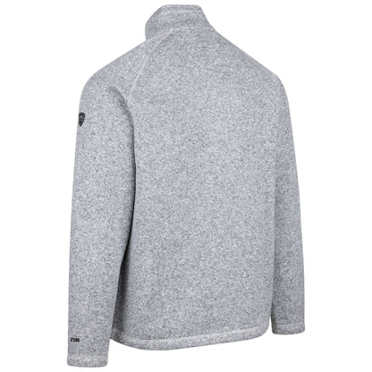 Grey - Back - Trespass Mens Corsham Marl Half Zip Fleece Top