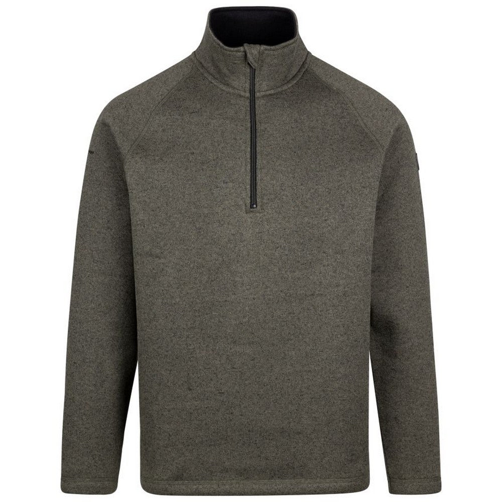 Dark Vine - Front - Trespass Mens Corsham Marl Half Zip Fleece Top