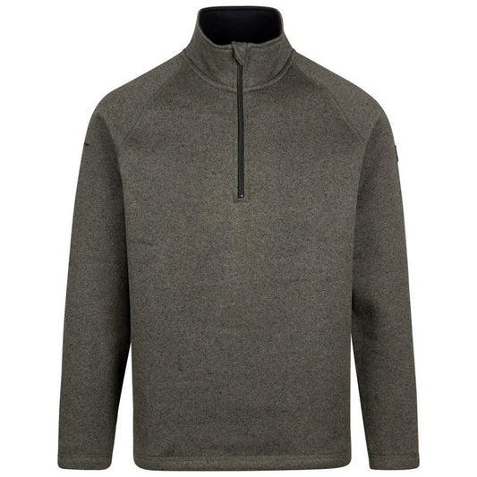 Dark Vine - Front - Trespass Mens Corsham Marl Half Zip Fleece Top