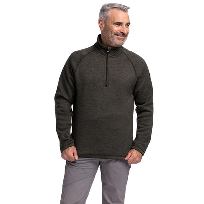 Dark Vine - Side - Trespass Mens Corsham Marl Half Zip Fleece Top