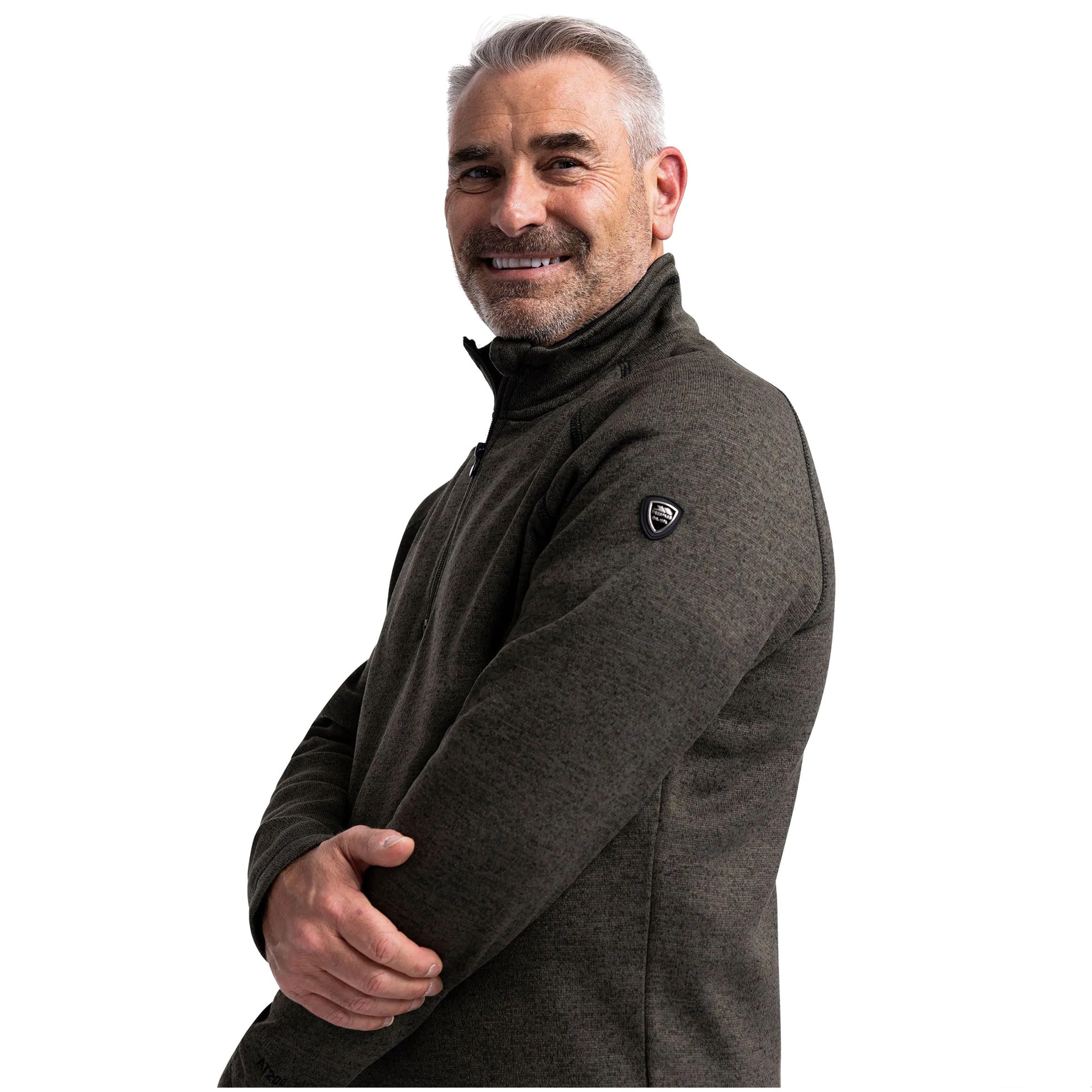 Dark Vine - Lifestyle - Trespass Mens Corsham Marl Half Zip Fleece Top