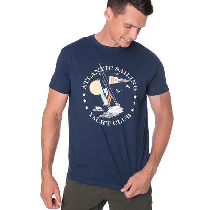 Navy - Side - Trespass Mens Cedarf Printed T-Shirt