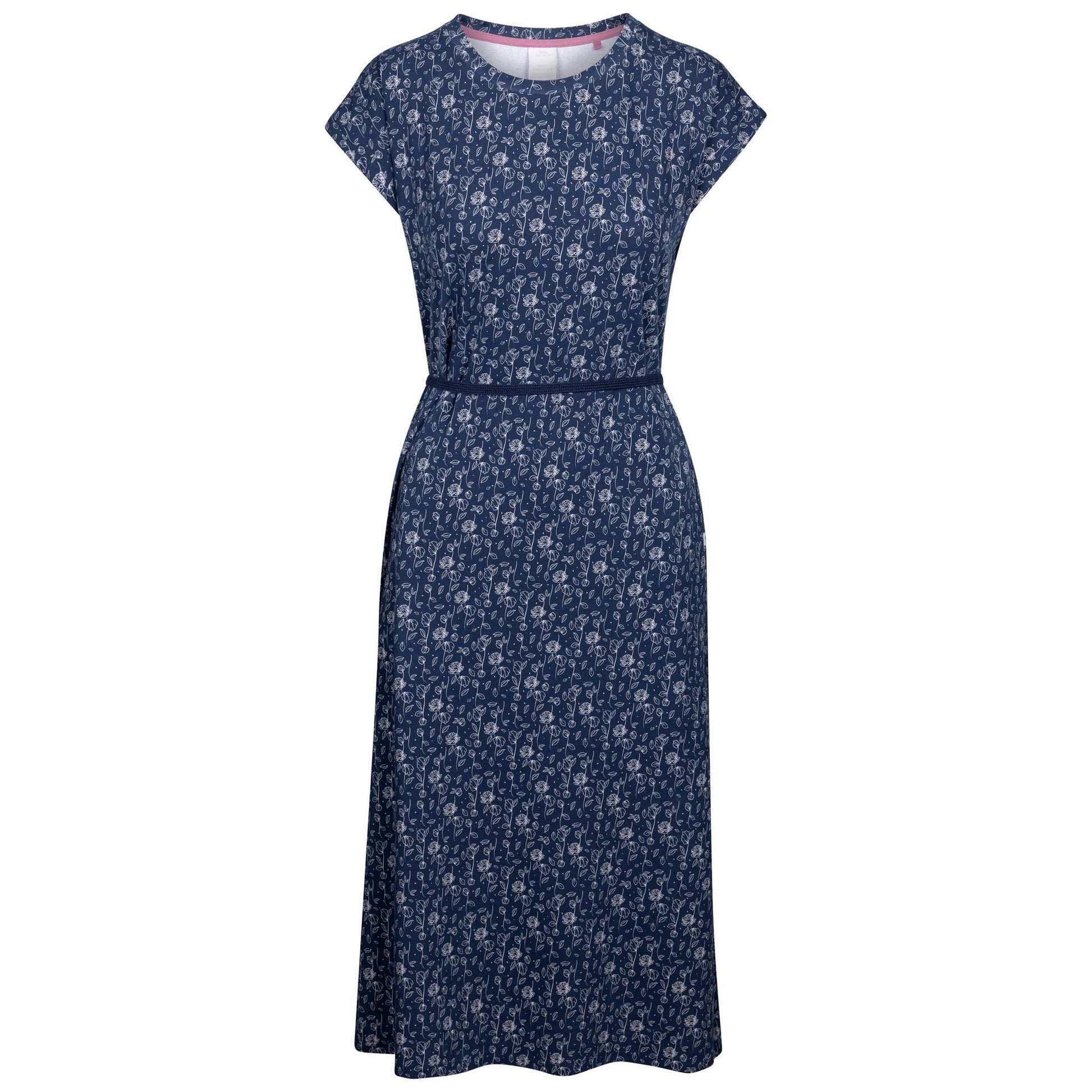 Navy - Front - Trespass Womens-Ladies Portia Flower Casual Dress