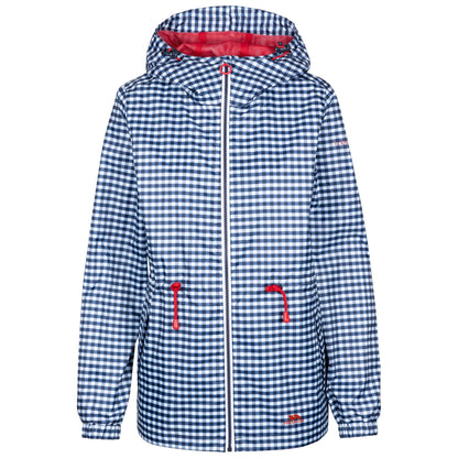 Navy Gingham - Front - Trespass Womens-Ladies Niggle TP75 Checked Waterproof Jacket