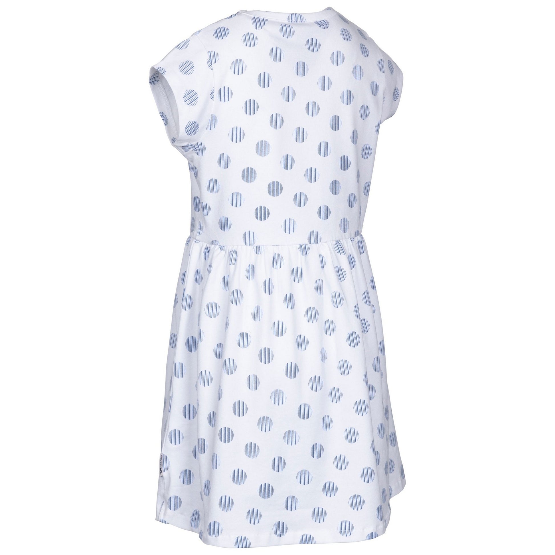 White-Blue - Back - Trespass Girls Happiness Spotted Casual Dress