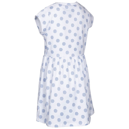White-Blue - Back - Trespass Girls Happiness Spotted Casual Dress