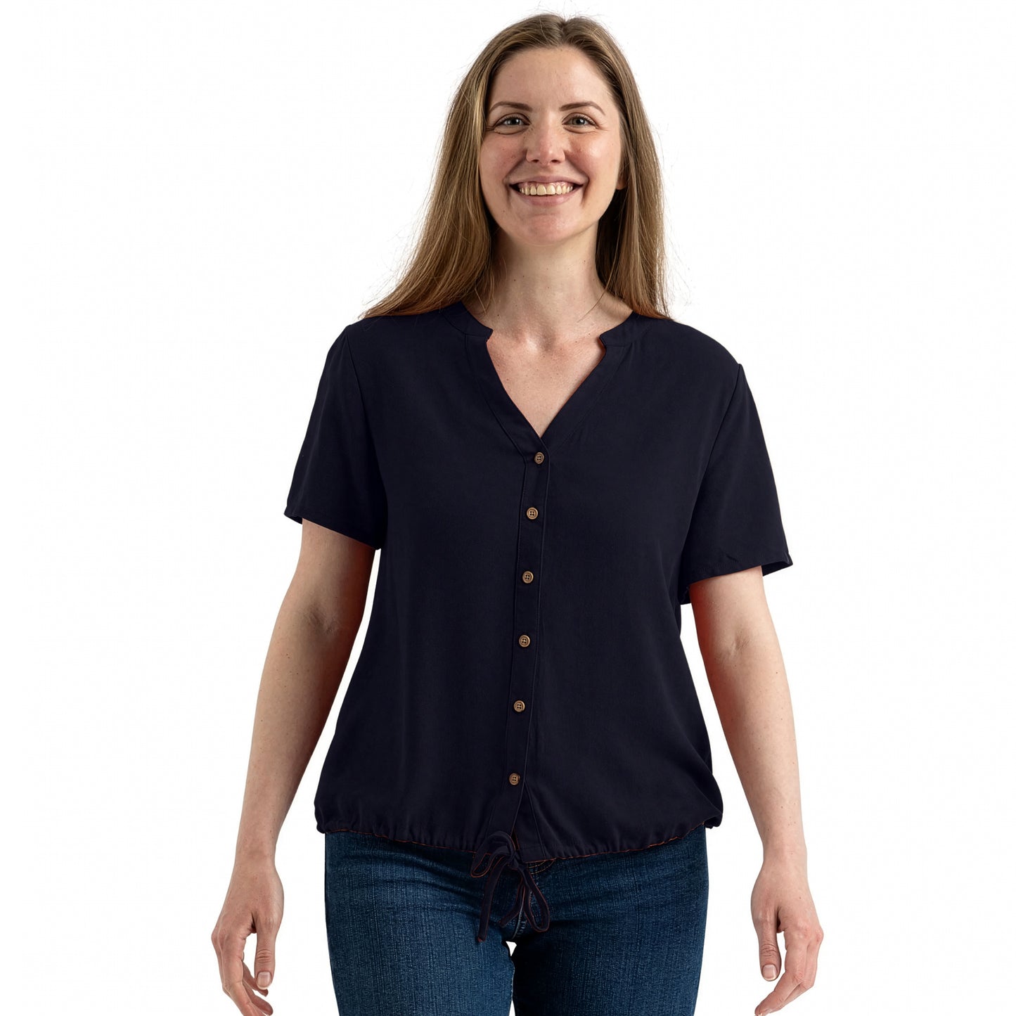 Navy - Side - Trespass Womens-Ladies Beatrice Top